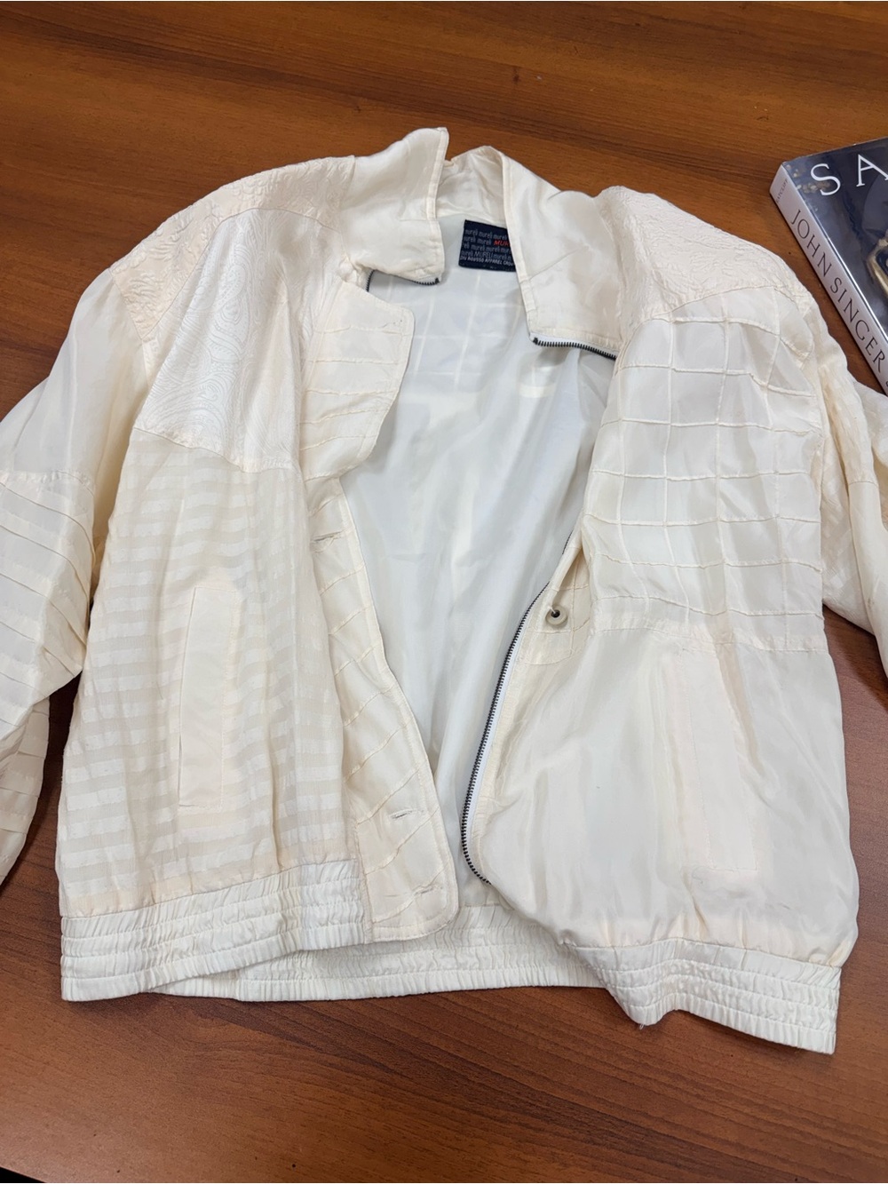 Mureli Women's Cream Silk Jacket - Elegant Lightweight Coat